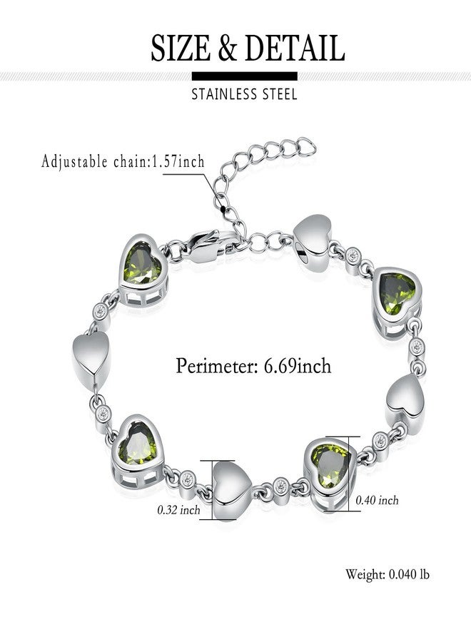 Yinplsmemory Heart Urn Bracelet for Ashes for Women Mom Memorial Ashes Keepsake Cremation Jewelry Cremation Bracelet for Loved One (Green) - Image 2
